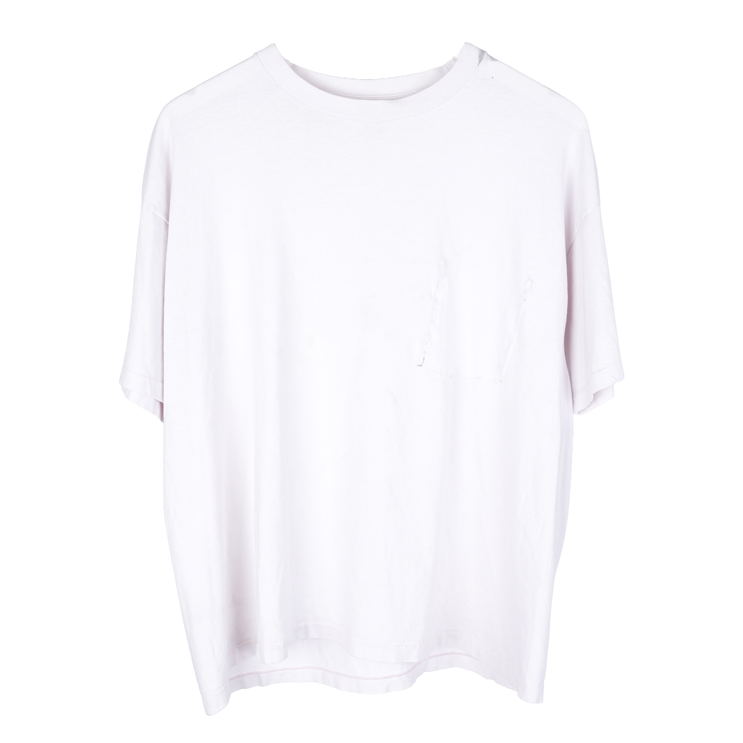 VINTAGE BOXY BLANK WHITE POCKET TEE