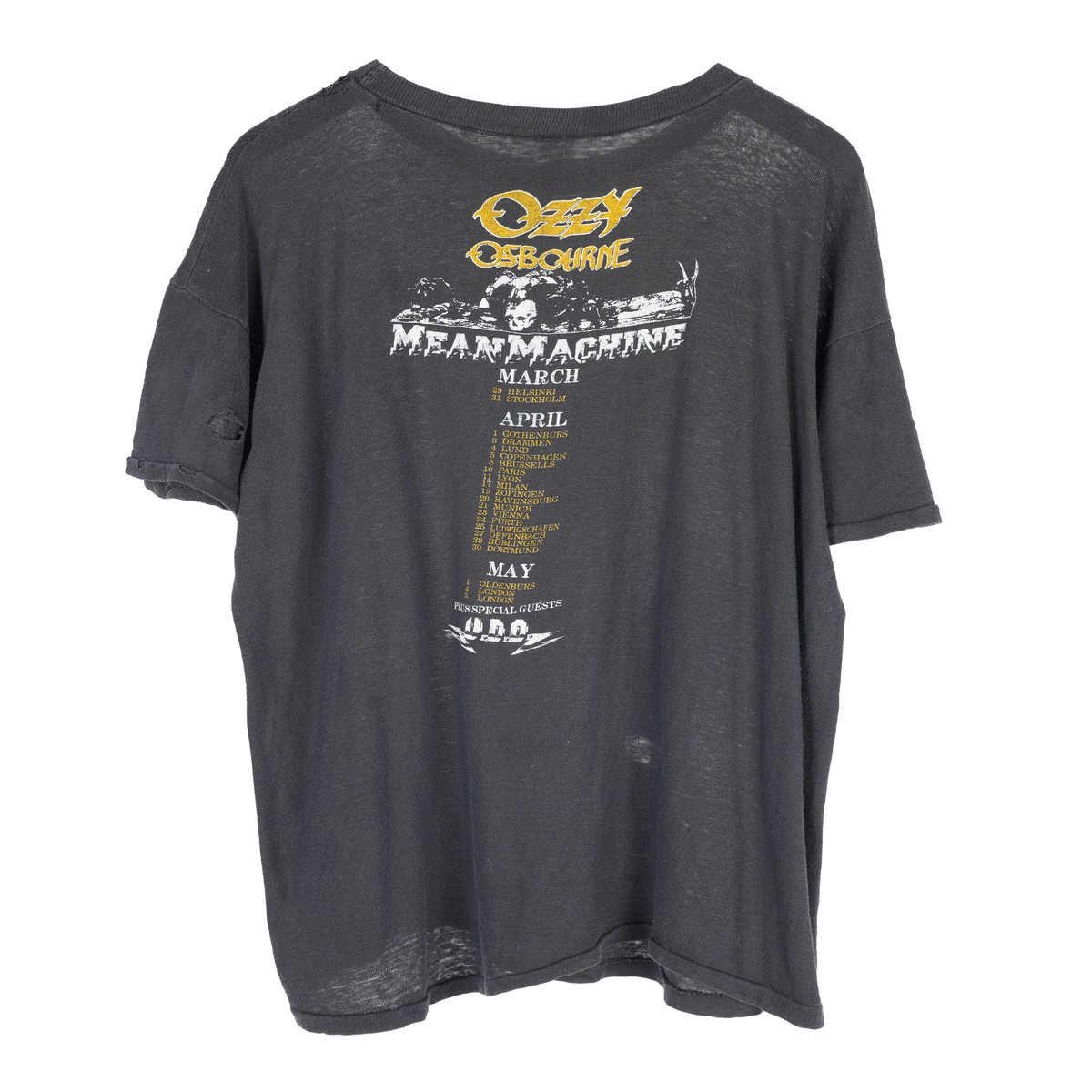 VINTAGE 1980's OZZY OSBOURNE EUROPEAN TOUR MEAN MACHINE TEE