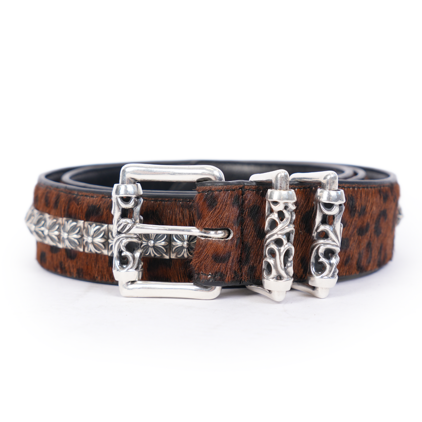 CHROME HEARTS CHEETAH STUDDED ROLLER BELT