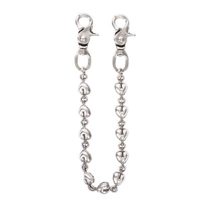 CHROME HEARTS DOUBLE LOBSTER HEART WALLET CHAIN 16 INCHES 11 LINK