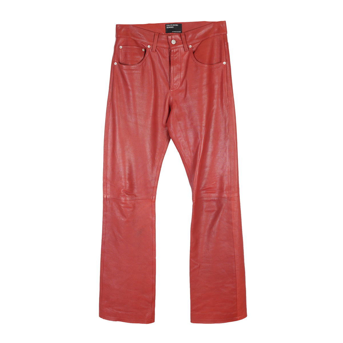 ENFANTS RICHES DÉPRIMÉS ERD RED FLARED LEATHER PANTS