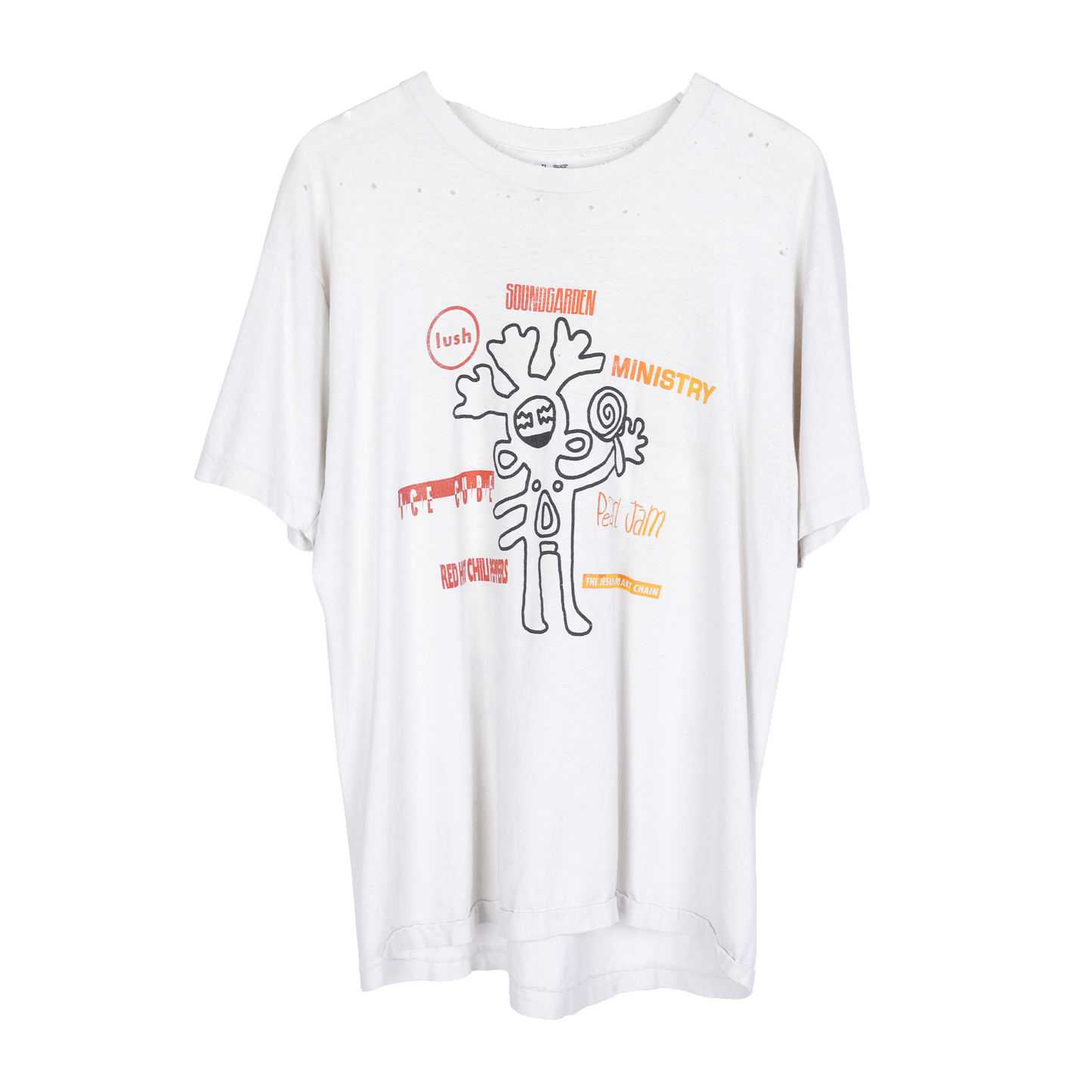SOUNDGARDEN PEARL JAM LOLLAPALOOZA '92 LINEUP WHITE T-SHIRT