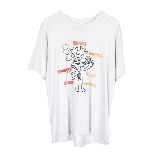 SOUNDGARDEN PEARL JAM LOLLAPALOOZA '92 LINEUP WHITE T-SHIRT