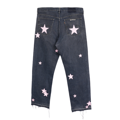 CHROME HEARTS PINK STAR PATCH LEVI'S ORANGE TAB DENIM