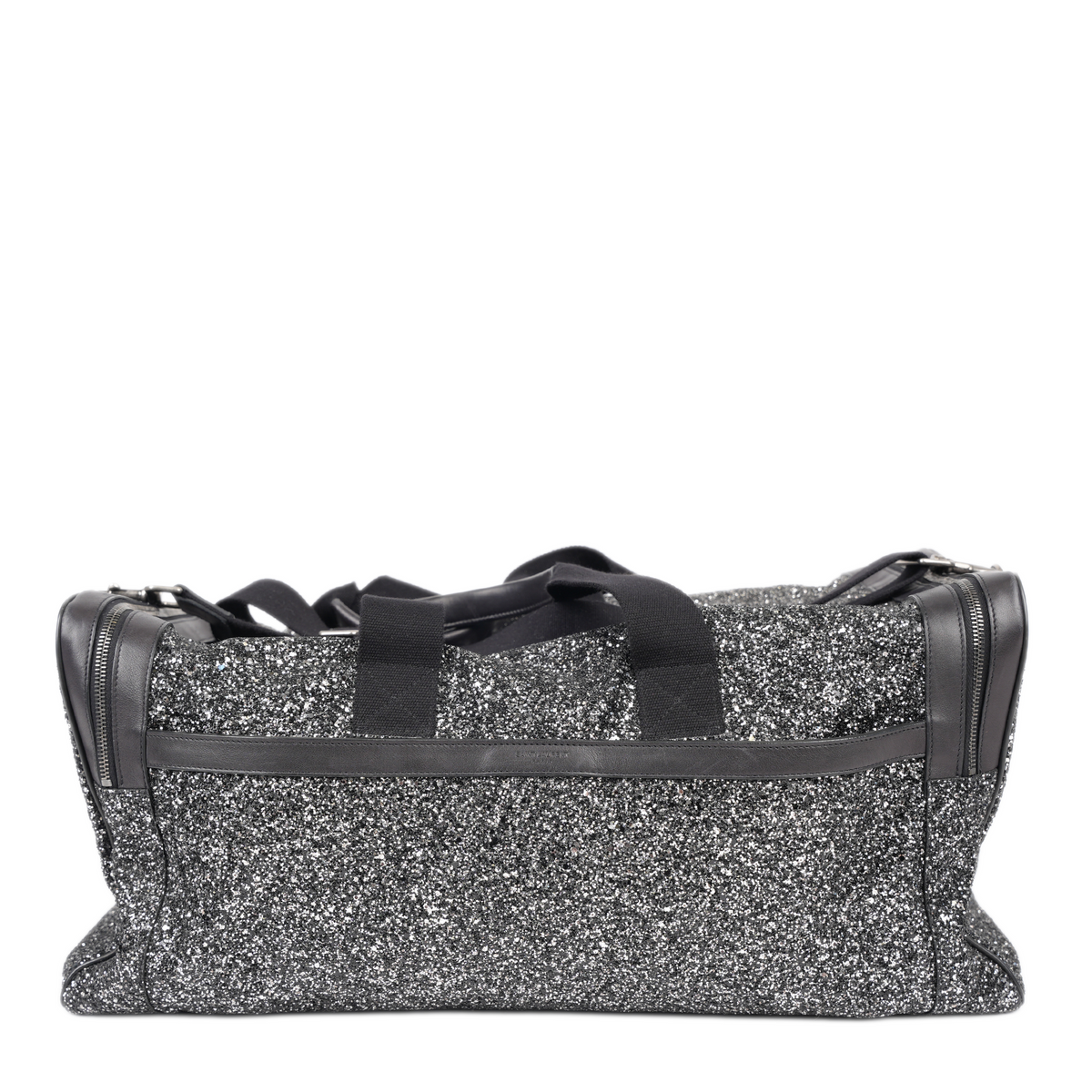 SAINT LAURENT GLITTER CANVAS AND LEATHER CITY DUFFEL BAG
