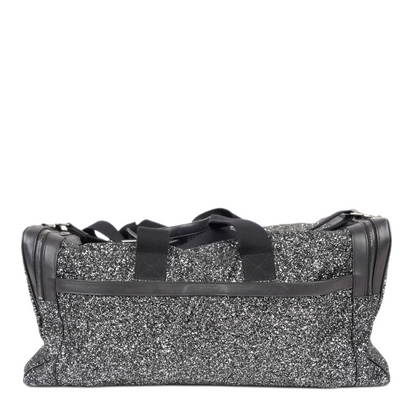 SAINT LAURENT GLITTER CANVAS AND LEATHER CITY DUFFEL BAG