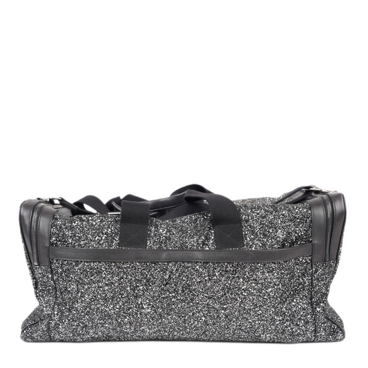 SAINT LAURENT GLITTER CANVAS AND LEATHER CITY DUFFEL BAG