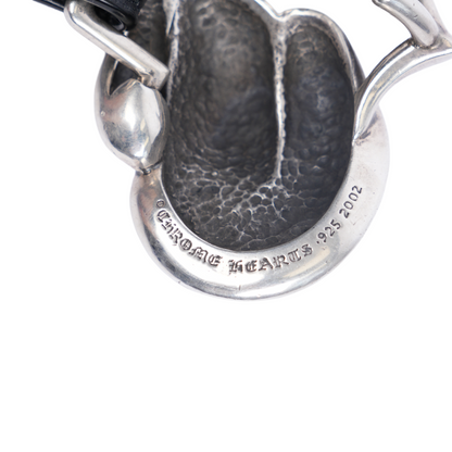 CHROME HEARTS ROLLING STONES BUCKLE WITH PLAIN BLACK STRAP