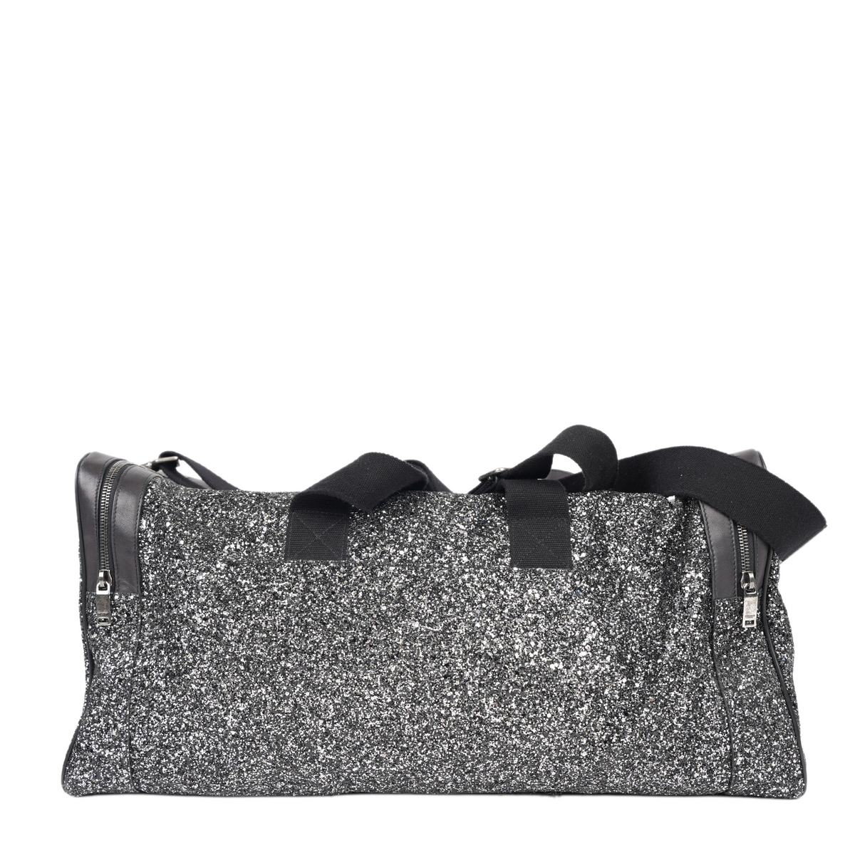 SAINT LAURENT GLITTER CANVAS AND LEATHER CITY DUFFEL BAG