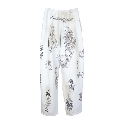 BALENCIAGA WHITE TATTOO SWEATPANTS