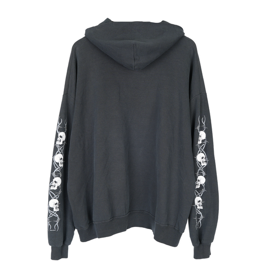 VINTAGE 2001 GOOD SPORTS SKULL  BARBED WIRE  PULL OVER HOODIE