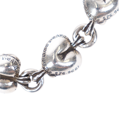 CHROME HEARTS DOUBLE LOBSTER HEART WALLET CHAIN 16 INCHES 11 LINK
