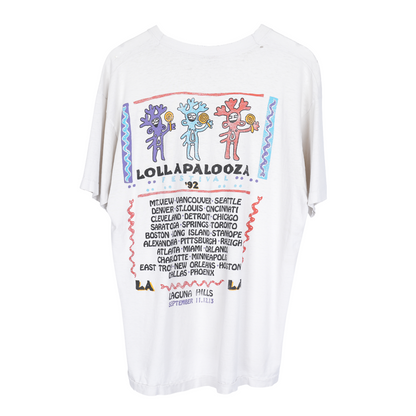 SOUNDGARDEN PEARL JAM LOLLAPALOOZA '92 LINEUP WHITE T-SHIRT