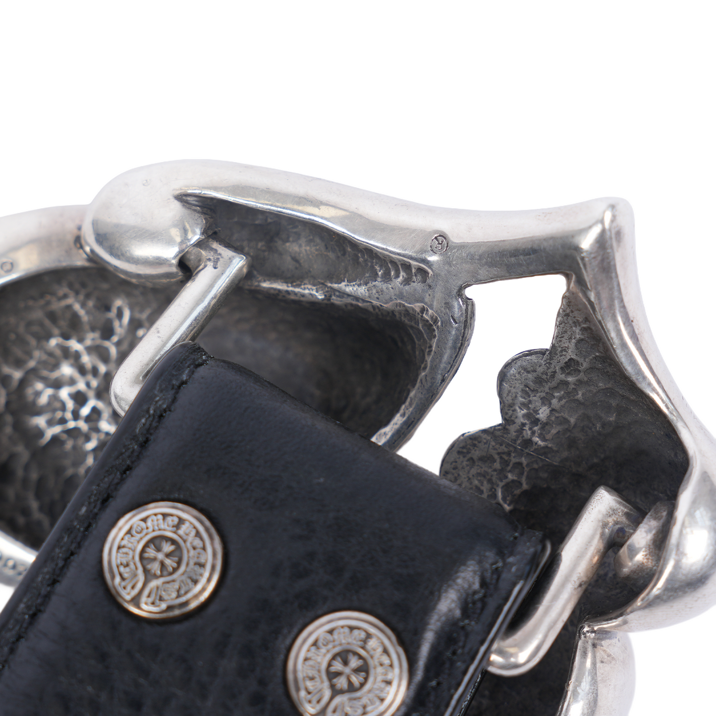 CHROME HEARTS ROLLING STONES BUCKLE WITH PLAIN BLACK STRAP