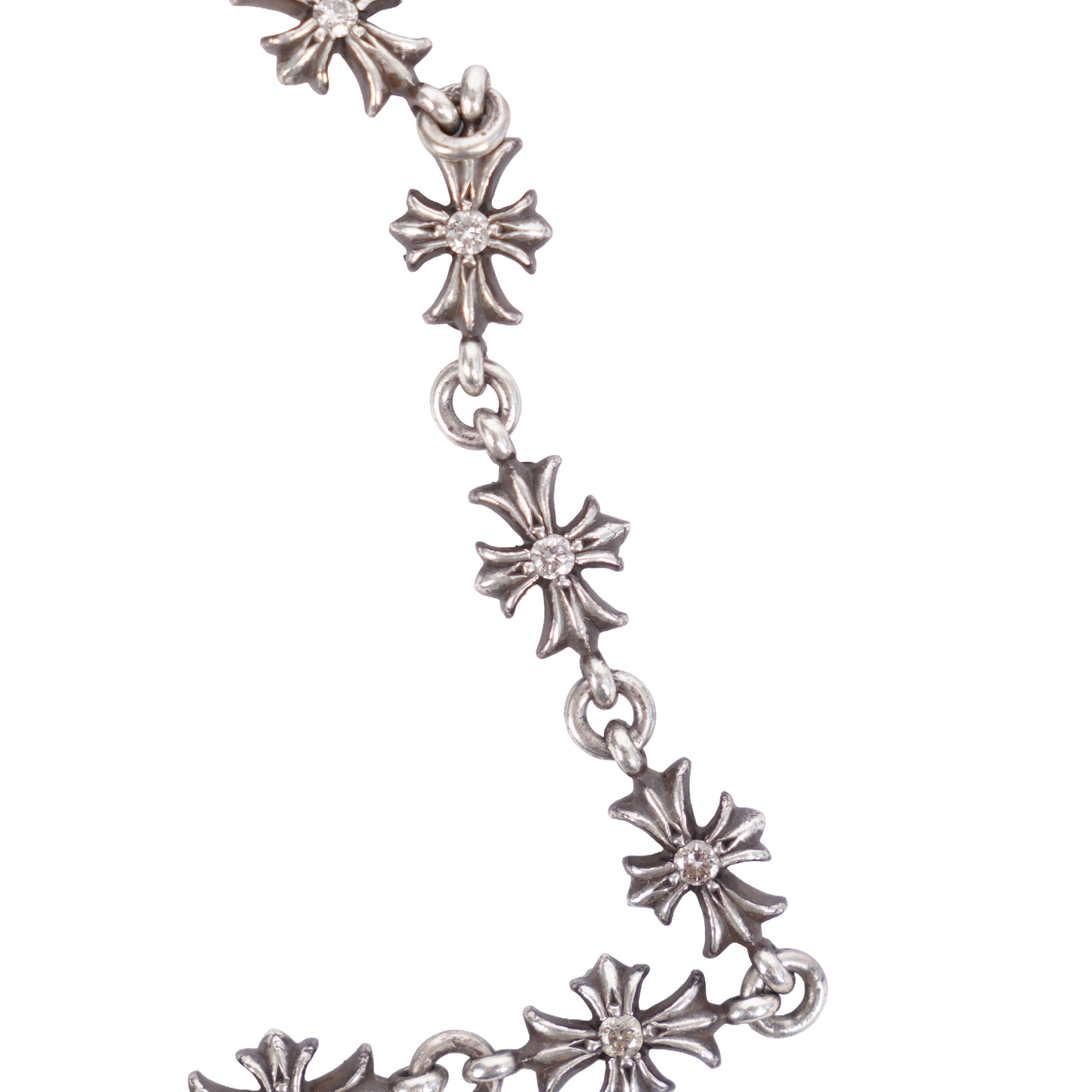 CHROME HEARTS DIAMOND TINY E BRACELET 12 LINK
