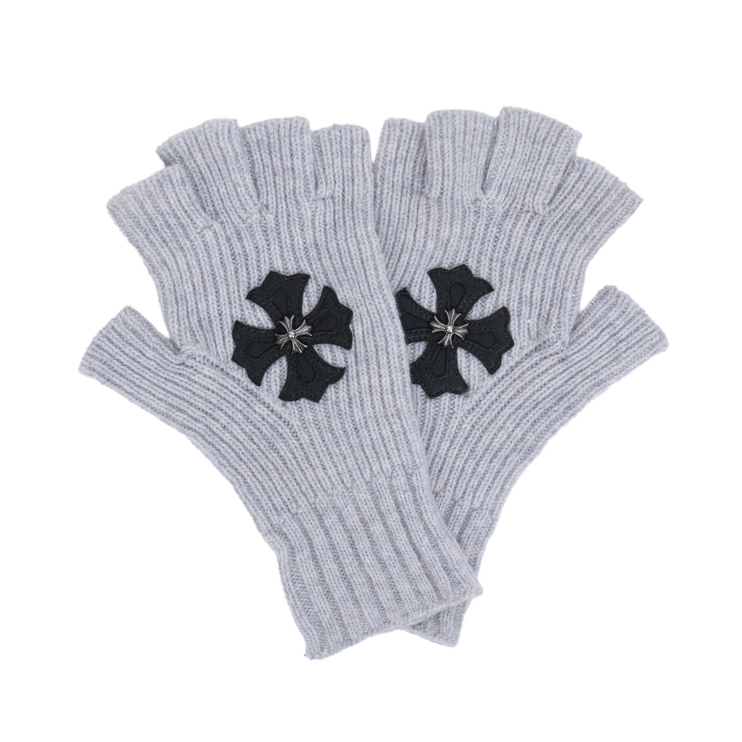 CHROME HEARTS GREY CROSS GLOVES