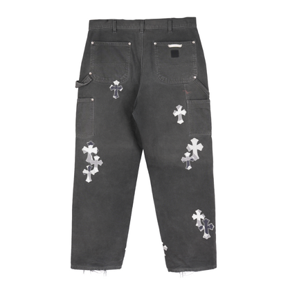 CHROME HEARTS SEX RECORDS DOUBLE KNEE CARPENTERS WHITE CAMO PATCH