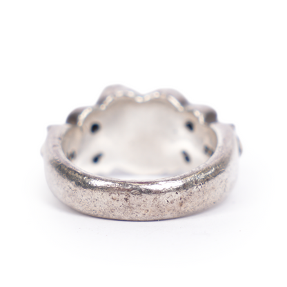CHROME HEARTS FLORAL CROSS HEART RING