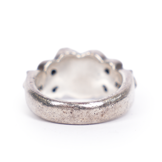 CHROME HEARTS FLORAL CROSS HEART RING