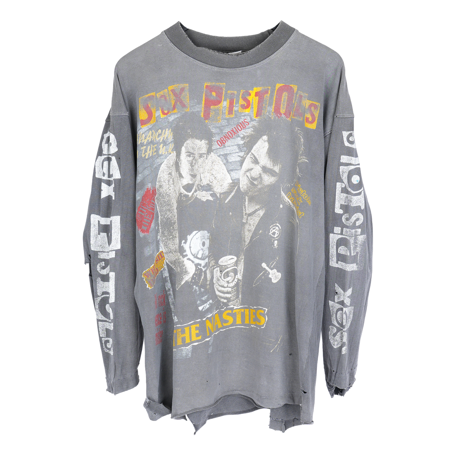VINTAGE SEX PISTOLS THE NASTIES FADED LONG SLEEVE T-SHIRT