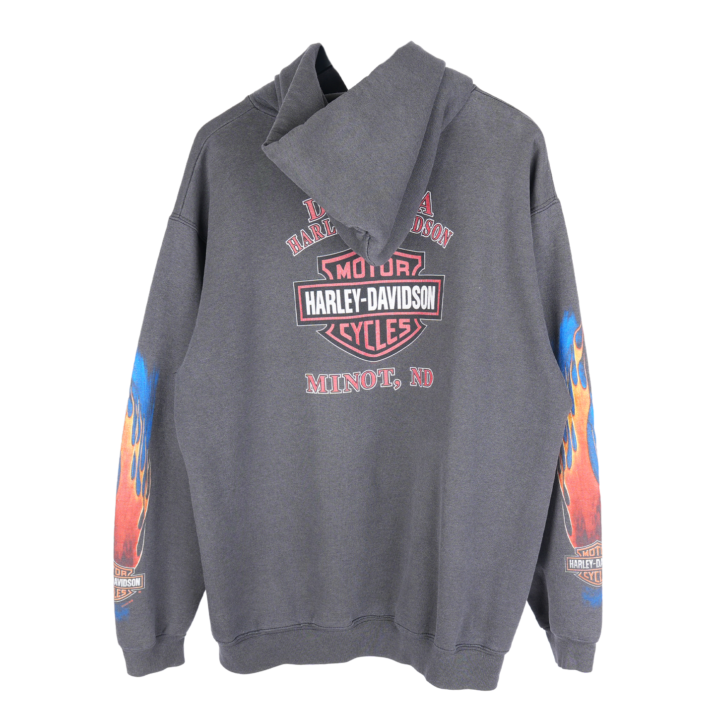 VINTAGE HARLEY-DAVIDSON FADED EAGLE LOGO FLAME HOODIE
