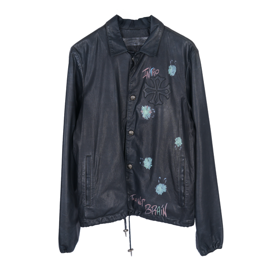 CHROME HEARTS 1 OF 1 MATTY BOY HANDPAINTED LEATHER JACKET
