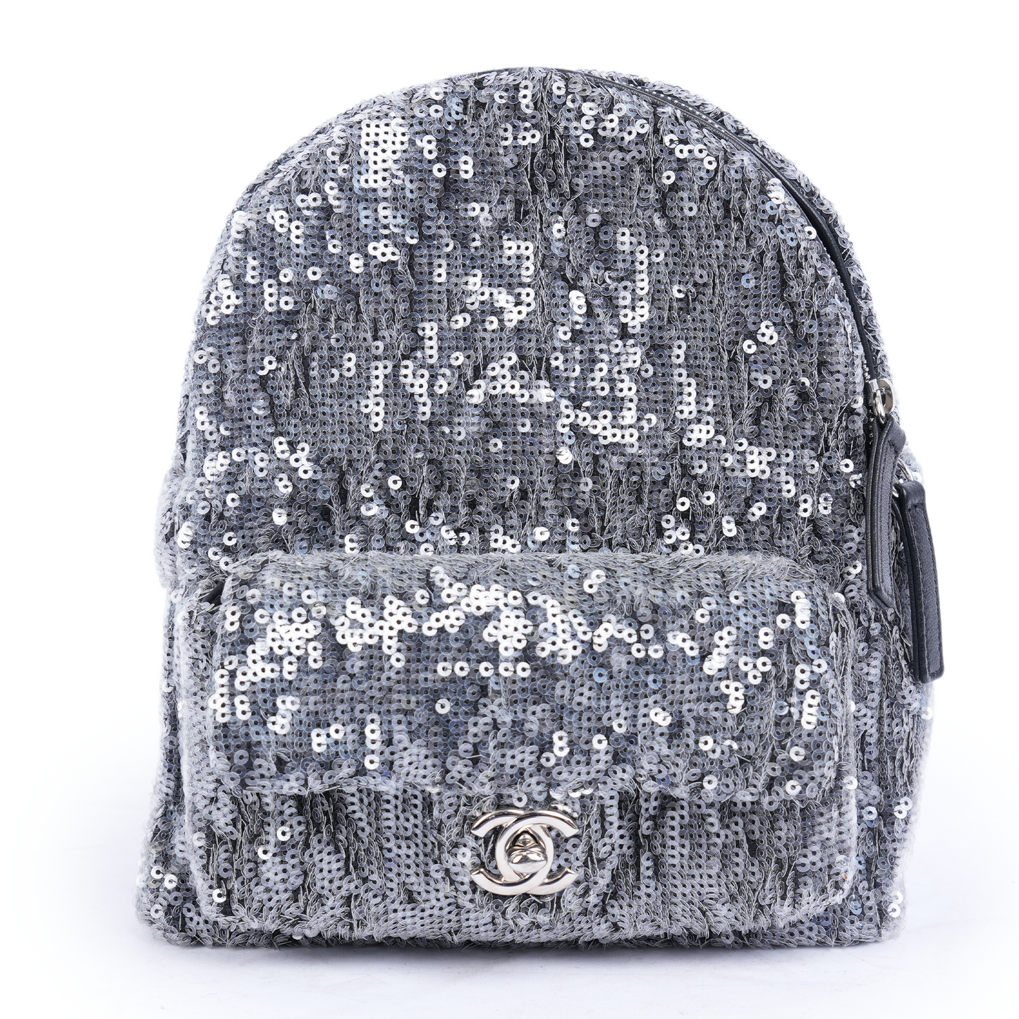 CHANEL BLACK 2018 SEQUIN WATERFALL TINY BACKPACK