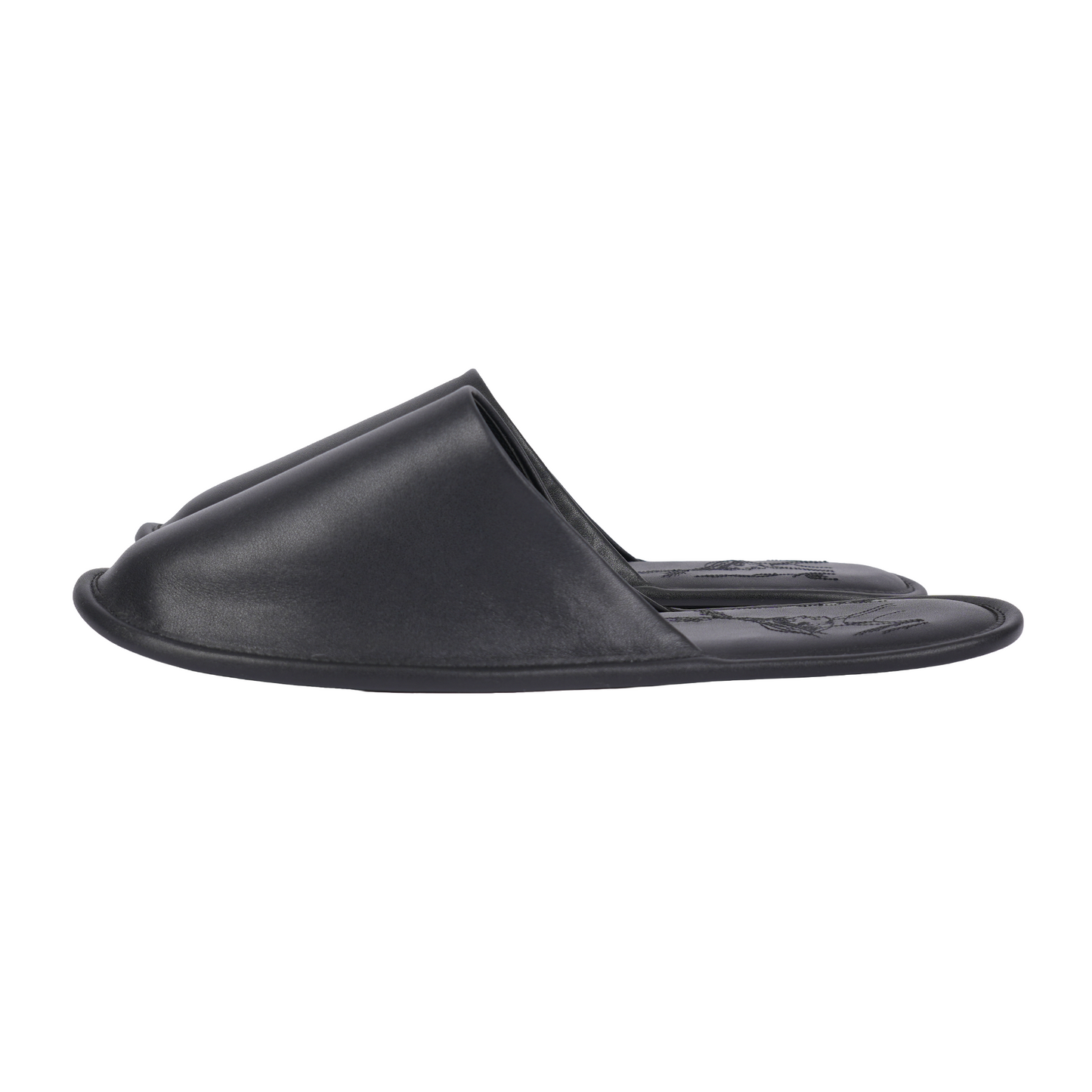 ENFANTS RICHES DÉPRIMÉS BLACK LEATHER HOTEL SLIPPERS