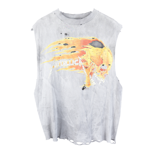 FADED THRASHED METALLICA FLAME PUSHHEAD CUT OFF