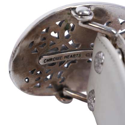 CHROME HEARTS WHITE OVAL BELT