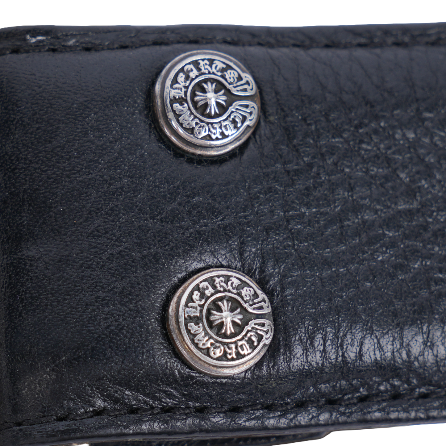 CHROME HEARTS CH LOGO BELT BLACK STUD STRAP