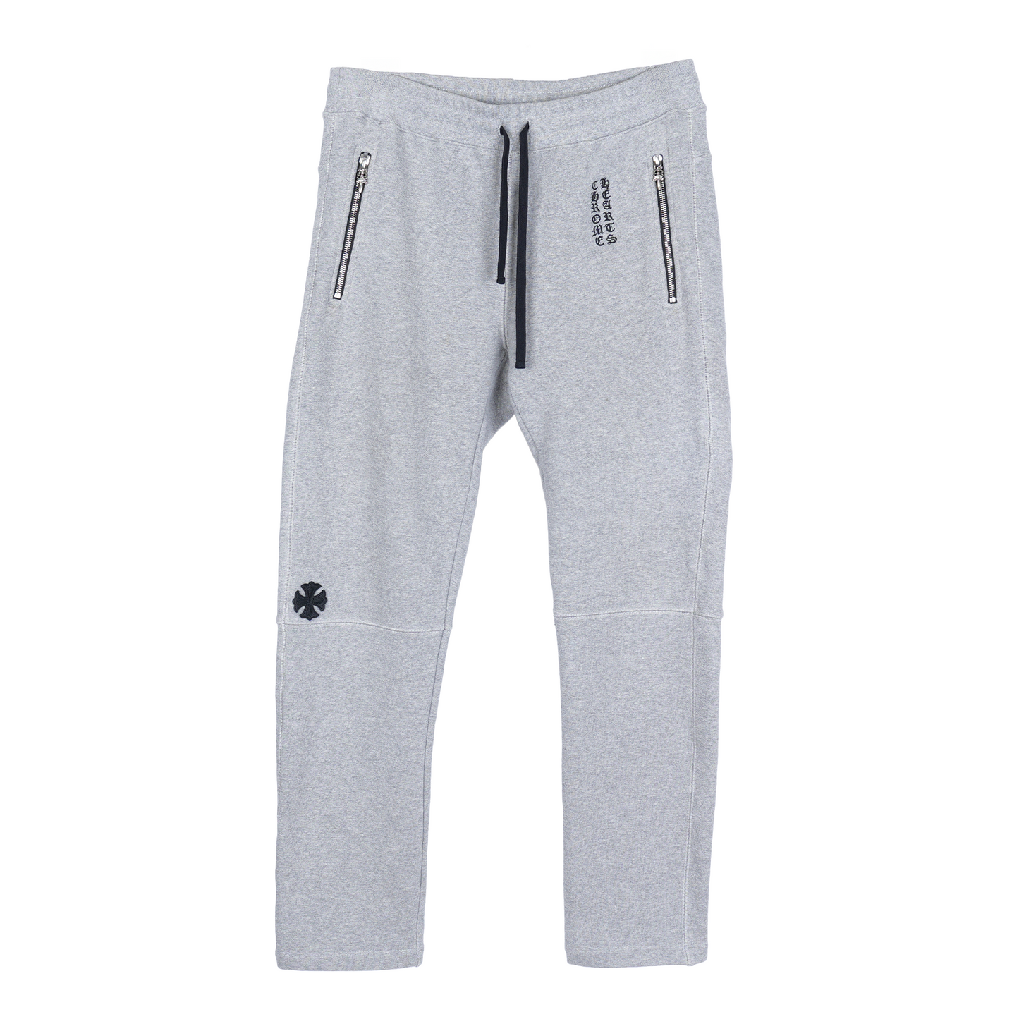 CHROME HEARTS GREY JOGGER PLUS CROSS PATCH SWEATPANTS