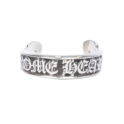 CHROME HEARTS SCROLL LOGO BANGLE .925 SILVER BRACELET