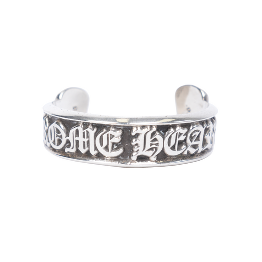 CHROME HEARTS SCROLL LOGO BANGLE .925 SILVER BRACELET