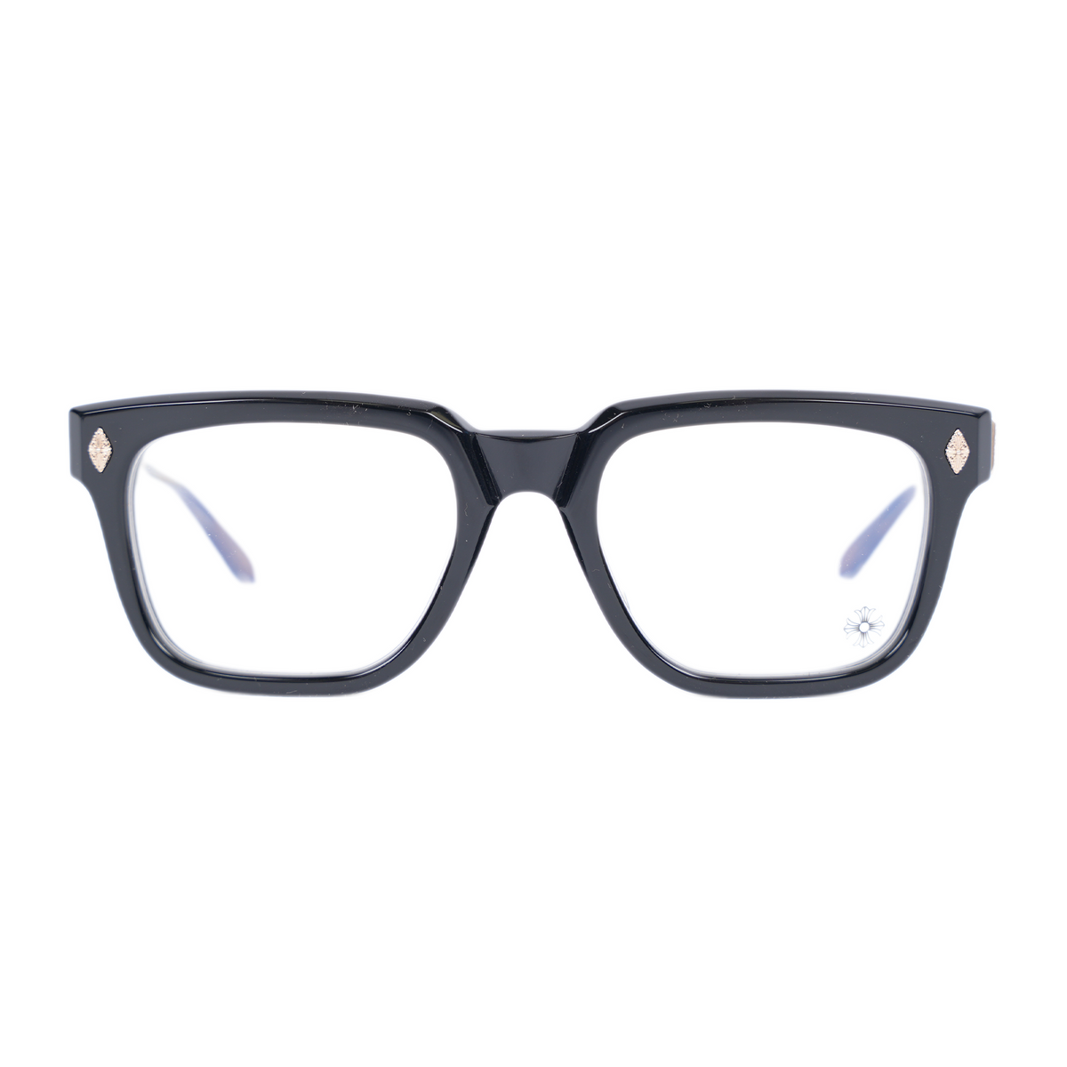 CHROME HEARTS BLACK AND GOLD FRAME AMBIDIXTROUS GLASSES