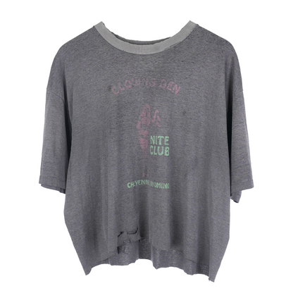VINTAGE CLOWN'S DEN NIGHTCLUB CHEYENNE WYOMING FADED STRIPPER T-SHIRT