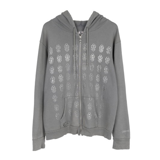 CHROME HEARTS VINTAGE FADED VINE DAGGER PRINT ZIP UP