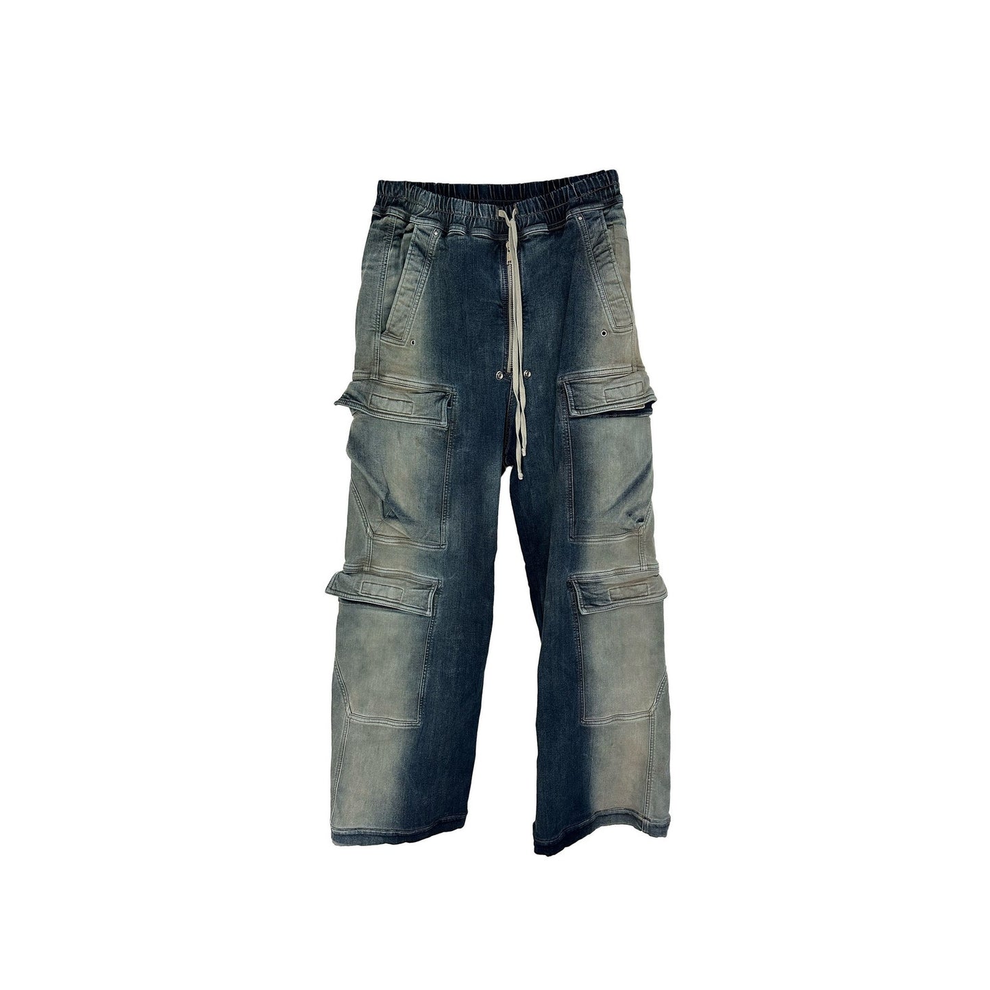 Rick Owens DRKSHDW SS23 Double Jumbo Bela Cargo Blue Pants