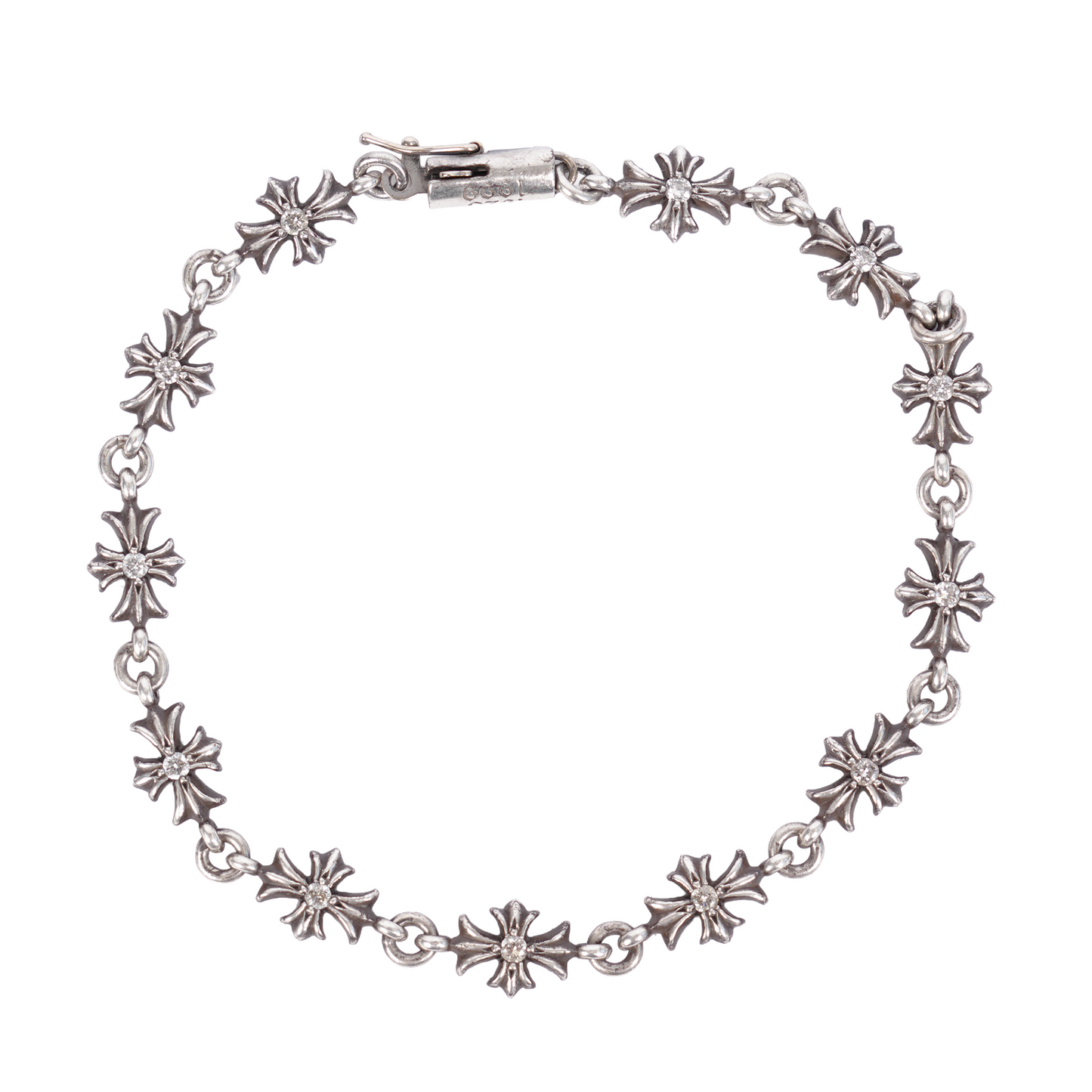 CHROME HEARTS DIAMOND TINY E BRACELET 12 LINK