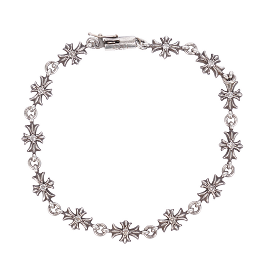 CHROME HEARTS DIAMOND TINY E BRACELET 12 LINK