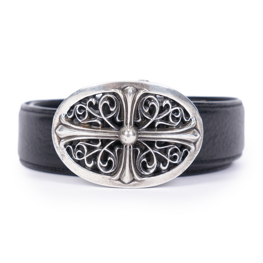 CHROME HEARTS OVAL BUCKLE WITH BLACK STRAP