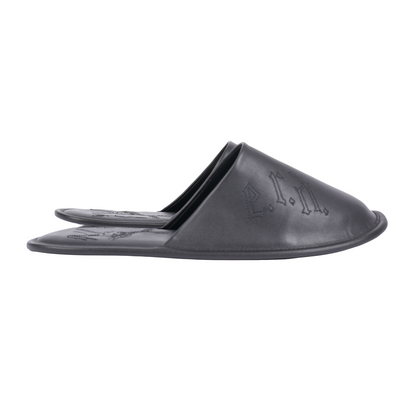 ENFANTS RICHES DÉPRIMÉS BLACK LEATHER HOTEL SLIPPERS