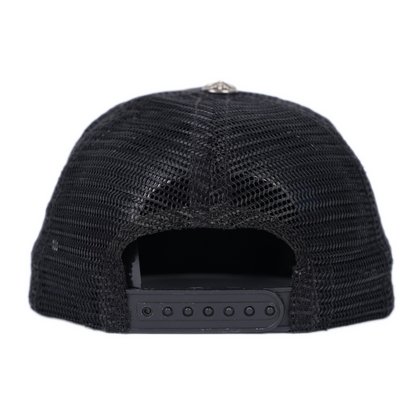 CHROME HEARTS VINTAGE WHITE FUCK LAMB LEATHER PATCH HAT