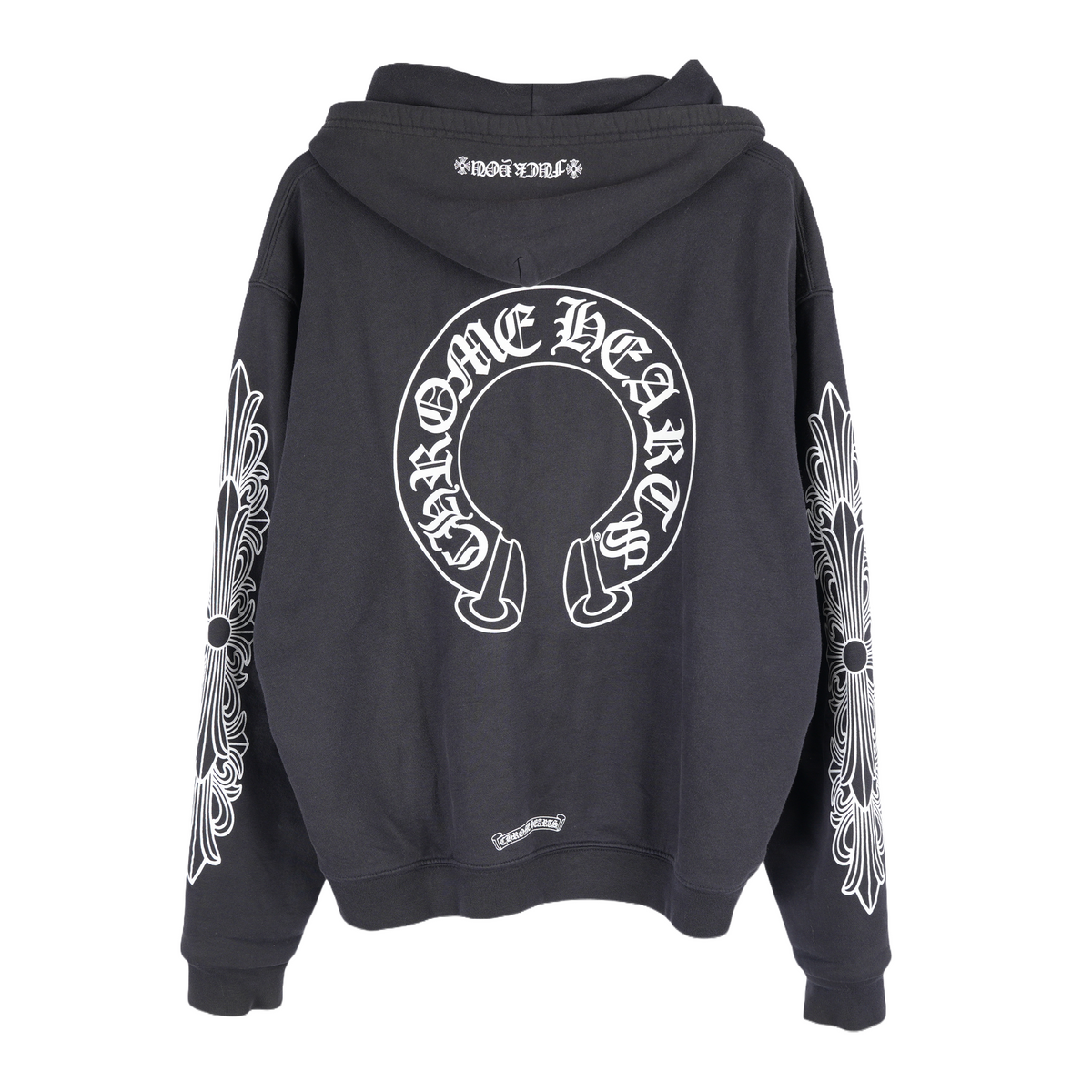 CHROME HEARTS BLACK THERMAL HORSESHOE FLORAL DAGGER ZIP UP