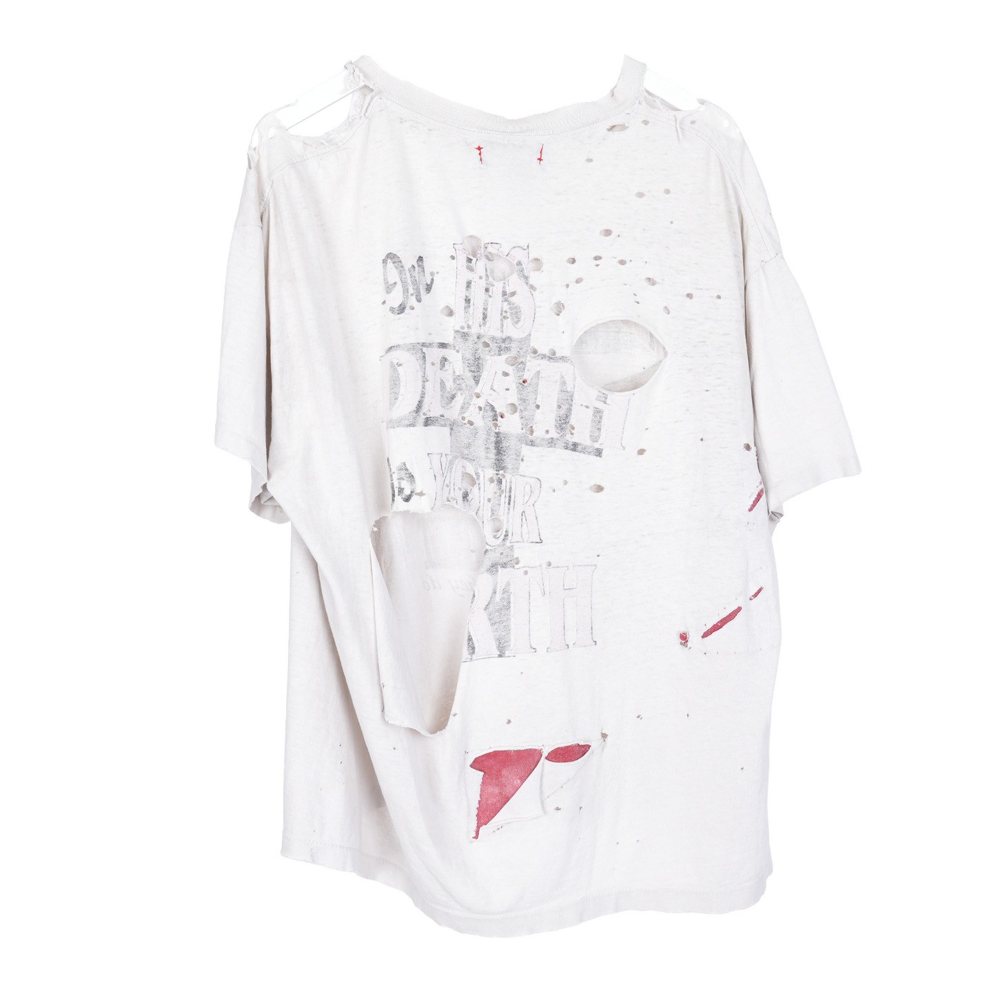FATHER FORGIVE THEM WHITE THRASHED VINTAGE T-SHIRT