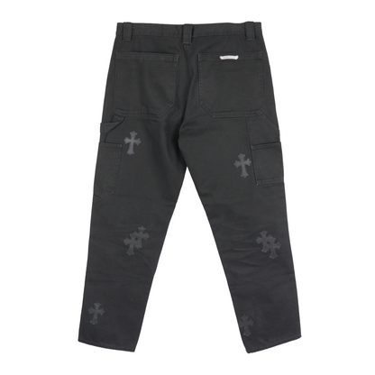 CHROME HEARTS BLACK PATCH BLACK DOUBLE KNEE CARPENTERS