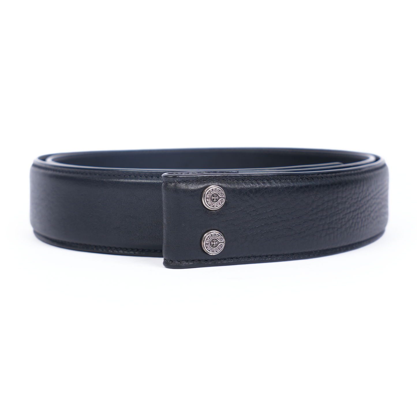 CHROME HEARTS PLAIN BLACK BELT STRAP 1.5" SIZE 40
