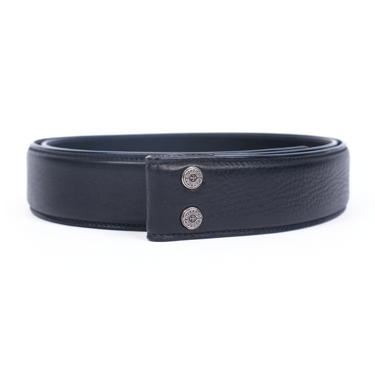 CHROME HEARTS PLAIN BLACK BELT STRAP 1.5" SIZE 40