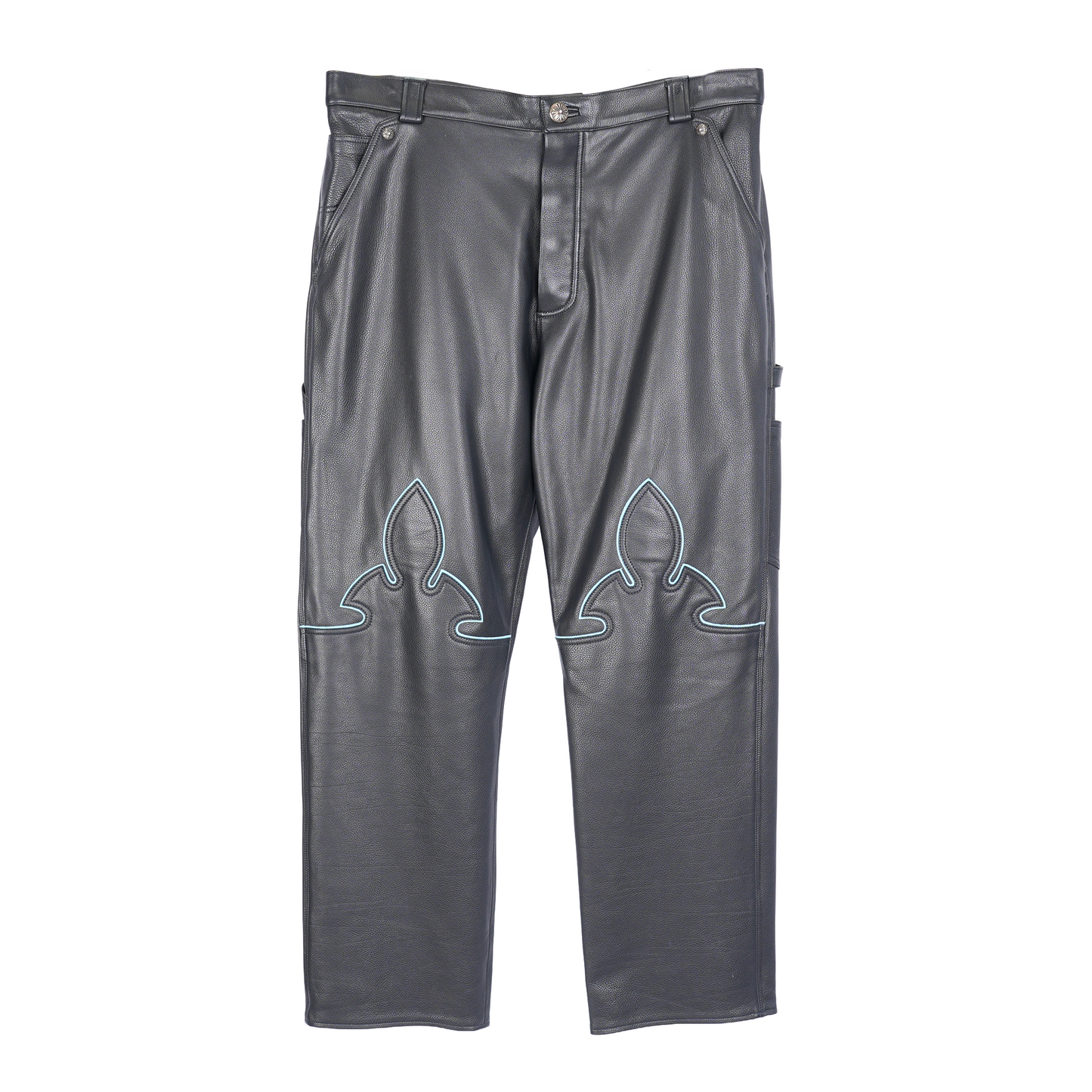 BLUE FLEUR KNEE LEATHER ST. BARTHS EXCLUSIVE PANTS