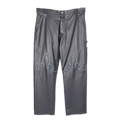 BLUE FLEUR KNEE LEATHER ST. BARTHS EXCLUSIVE PANTS